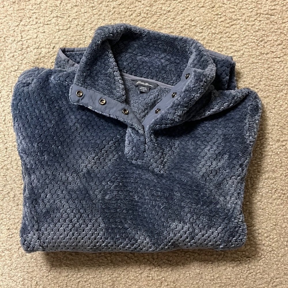 eddie bauer button-up pullover size L